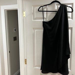 Halston Heritage one shoulder black dress